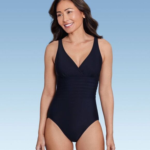 Aqua Green -  Women's One Piece Swimsuit Swimwear Bla Black - Picture 1 of 9